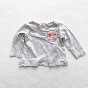 Zara heather gray long sleeve top  EUC 6-9 months